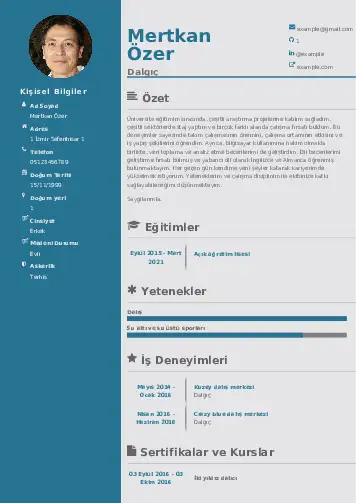 Dalgıç CV Örnekleri cv indir